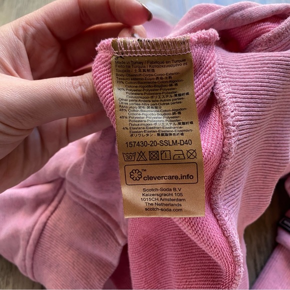 Light Pink Scotch and Soda Maison Scotch Terry Cloth Crewneck Sweatshirt - Picture 5 of 8